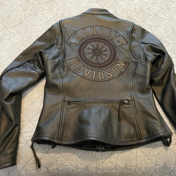 Harley Davidson Leather Ladies Jacket  XS - Picture 6 of 6